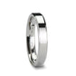 BELLISSIMA Ladies White Tungsten Wedding Band with Beveled Edges - 4mm - 6mm