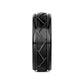 ENIGMA Domed Black Tungsten Ring with Brushed Cross Alternating Diagonal Cuts Pattern - 8mm