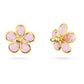 Florere stud earrings Flower, Pink, Gold-tone plated