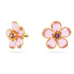 Florere stud earrings Flower, Pink, Gold-tone plated