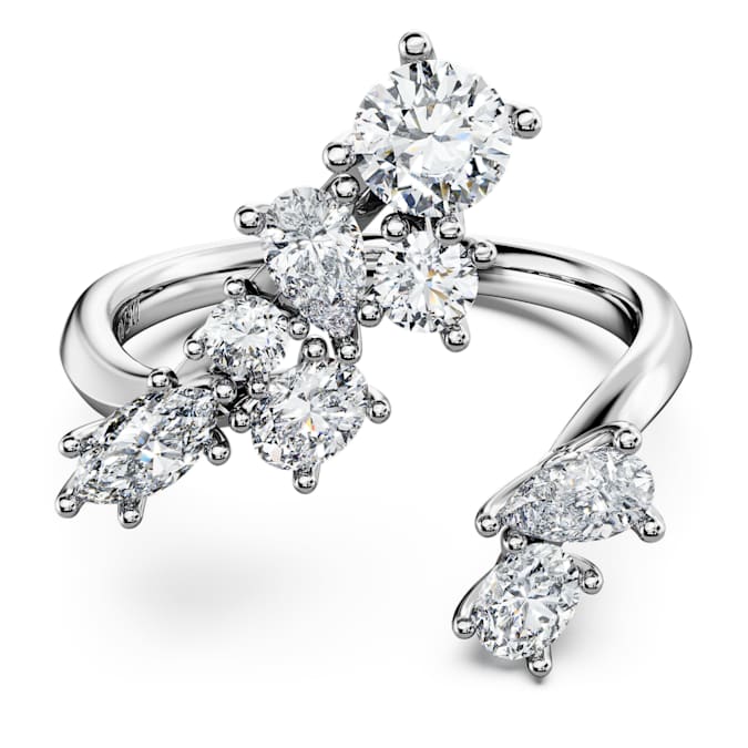 Galaxy bypass ring Lab-grown diamonds 1.25 ct tw, Mixed shapes, 14K white gold