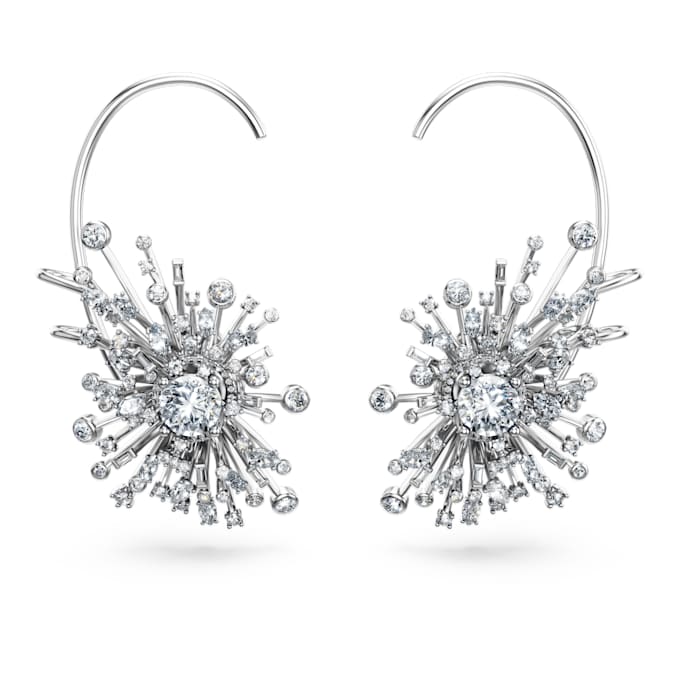 Galaxy earrings Lab-grown diamonds 14.67 ct tw, Mixed shapes, 18K white gold