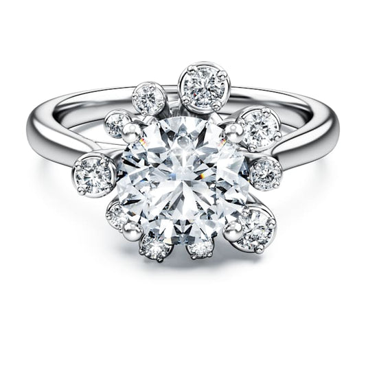 Galaxy ring Lab-grown diamonds 2 ct tw, Round shape, 14K white gold