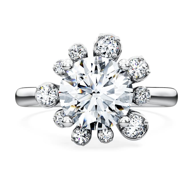 Galaxy ring Lab-grown diamonds 2 ct tw, Round shape, 14K white gold