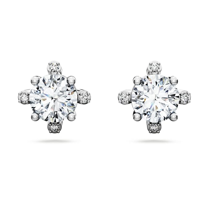 Galaxy stud earrings Lab-grown diamonds 2.1 ct tw, Round shape, 14K white gold