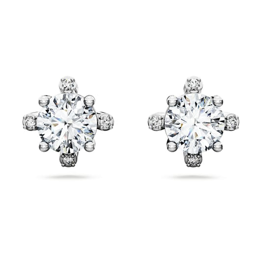 Galaxy stud earrings Lab-grown diamonds 2.1 ct tw, Round shape, 14K white gold