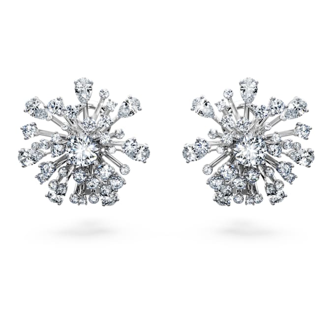 Galaxy stud earrings Lab-grown diamonds 5.5 ct tw, Mixed shapes, 14K white gold