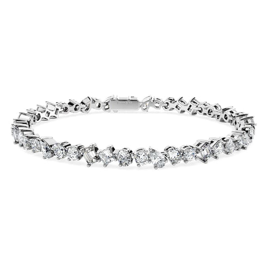 Galaxy Tennis bracelet Lab-grown diamonds 5 ct tw, Mixed shapes, 14K white gold