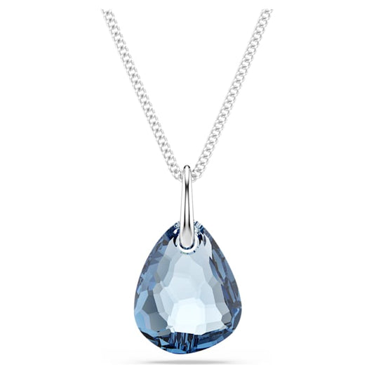 Galet pendant Blue, Rhodium plated