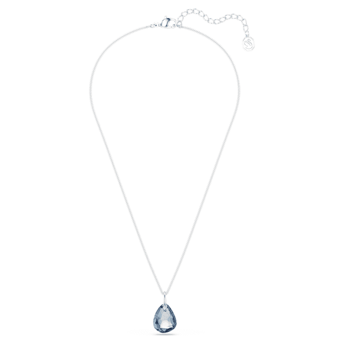 Galet pendant Blue, Rhodium plated