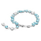 Gema bracelet Mixed cuts, Blue, Rhodium plated