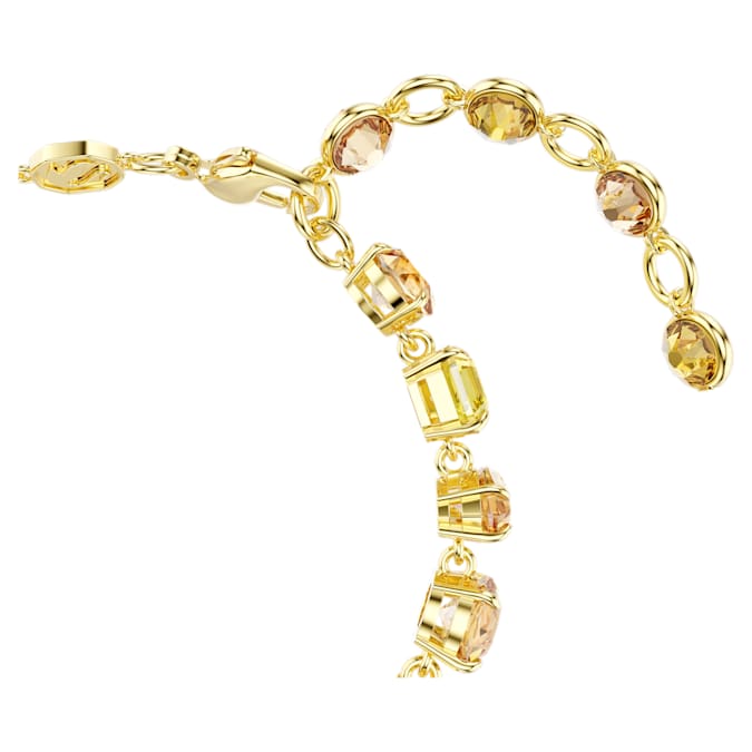 Gema bracelet Mixed cuts, Yellow, Gold-tone plated