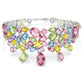 Gema choker Mixed cuts, Multicolored, Rhodium plated