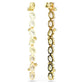 Gema drop earrings Asymmetrical design, Mixed cuts, Long, Multicolored, Gold-tone plated