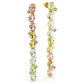 Gema drop earrings Asymmetrical design, Mixed cuts, Long, Multicolored, Gold-tone plated