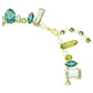 Gema necklace Mixed cuts, Green, Gold-tone plated