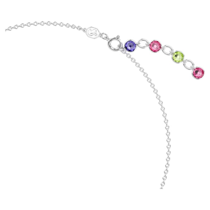 Gema necklace Mixed cuts, Multicolored, Rhodium plated