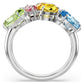 Gema ring Mixed cuts, Multicolored, Rhodium plated
