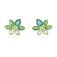 Gema stud earrings Mixed cuts, Flower, Green, Gold-tone plated