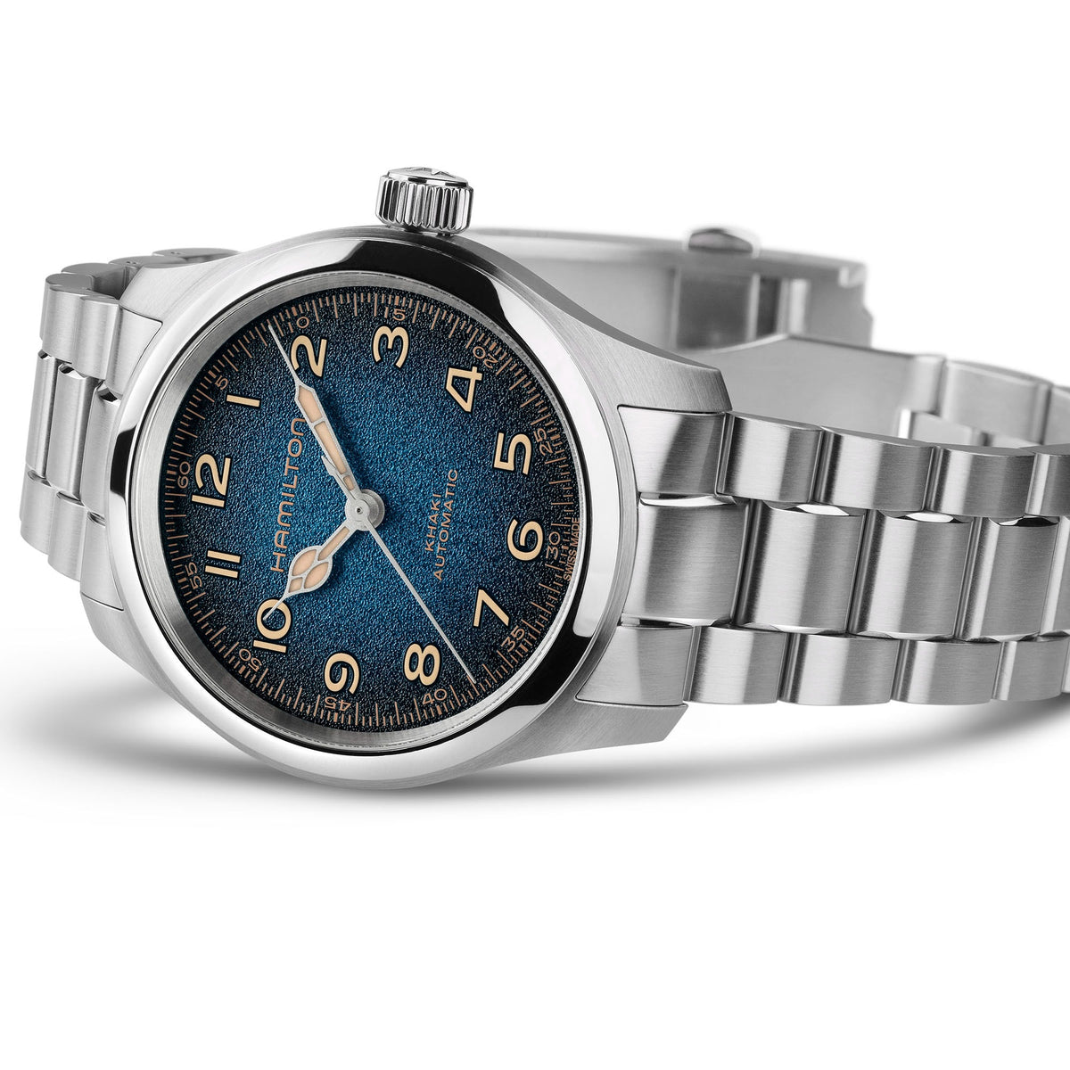 Hamilton Khaki Field Murph Auto 38mm H70405140 blue dial - strap detail