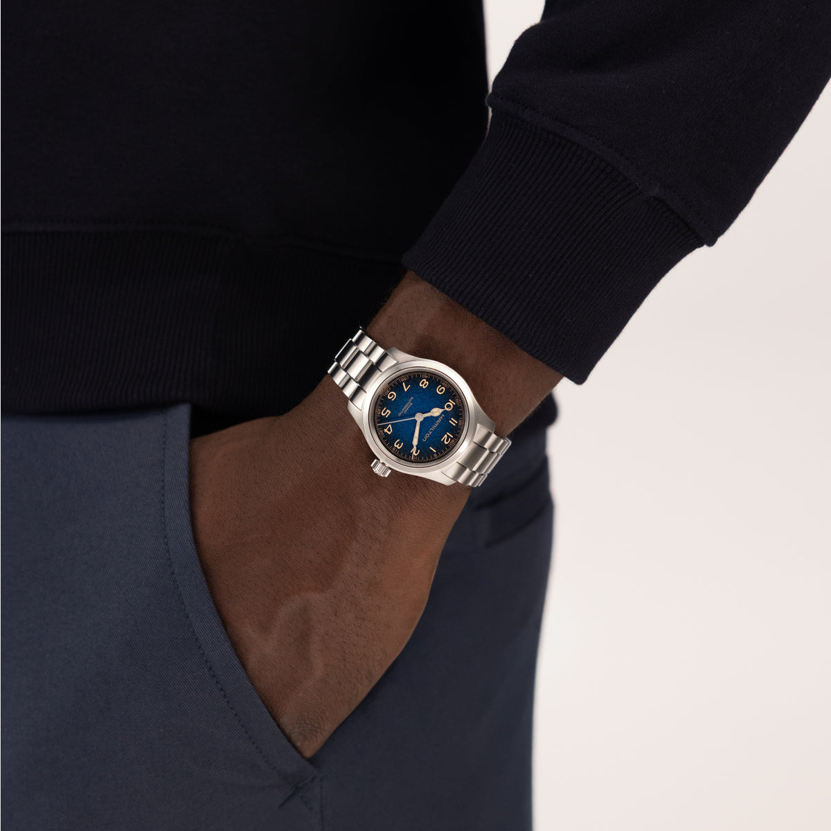 Hamilton Khaki Field Murph Auto 38mm H70405140 blue dial - on the wrist
