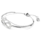 Hyperbola bangle Infinity, White, Rhodium plated