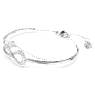 Hyperbola bangle Infinity, White, Rhodium plated