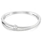 Hyperbola bangle Mixed cuts, White, Rhodium plated