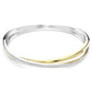 Hyperbola bangle Round cut, White, Mixed metal finish