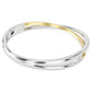 Hyperbola bangle Round cut, White, Mixed metal finish