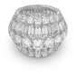 Hyperbola cocktail ring Mixed cuts, White, Rhodium plated