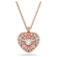 Hyperbola pendant Crystal pearl, Heart, White, Rose gold-tone plated