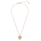 Hyperbola pendant Crystal pearl, Heart, White, Rose gold-tone plated