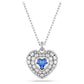 Hyperbola pendant Heart, Blue, Rhodium plated