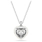 Hyperbola pendant Heart, White, Rhodium plated