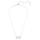 Hyperbola pendant Infinity, White, Rhodium plated