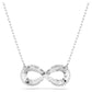 Hyperbola pendant Infinity, White, Rhodium plated