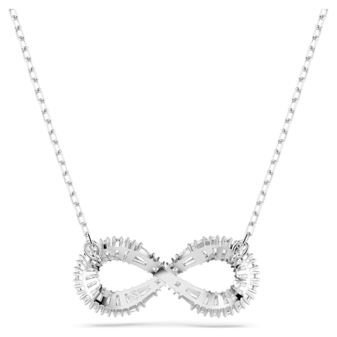 Hyperbola pendant Infinity, White, Rhodium plated