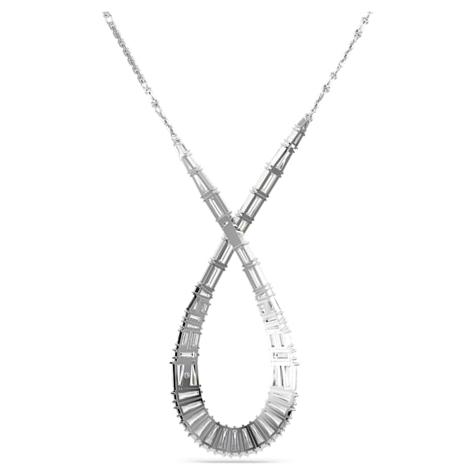 Hyperbola pendant Mixed cuts, Infinity, White, Rhodium plated