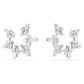 Idyllia clip earrings Mixed cuts, Snowflake, White, Rhodium plated