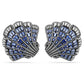 Idyllia clip earrings Shell, Blue, Mixed metal finish