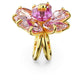 Idyllia cocktail ring Flower, Pink, Gold-tone plated
