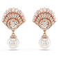 Idyllia drop earrings Crystal pearl, Shell, White, Rose gold-tone plated