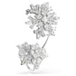 Idyllia ear cuff Single, Mixed cuts, Snowflake, White, Rhodium plated