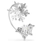 Idyllia ear cuff Single, Mixed cuts, Snowflake, White, Rhodium plated