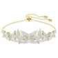 Idyllia Lilia bracelet Butterfly, White, Gold-tone plated