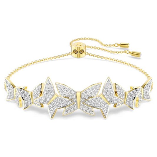 Idyllia Lilia bracelet Butterfly, White, Gold-tone plated