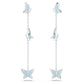 Idyllia Lilia drop earrings Butterfly, Blue, Rhodium plated