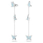 Idyllia Lilia drop earrings Butterfly, Blue, Rhodium plated