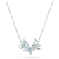 Idyllia Lilia necklace Butterfly, Blue, Rhodium plated
